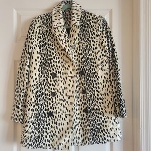 Free People polka dot Dalmatian print coat